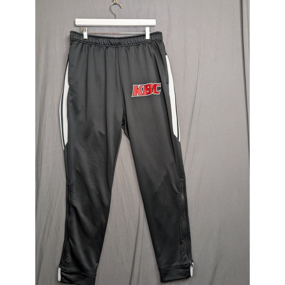 Holloway‎ KBC Retro Sweats Black Track Pants Men's Size Large Red Logo
